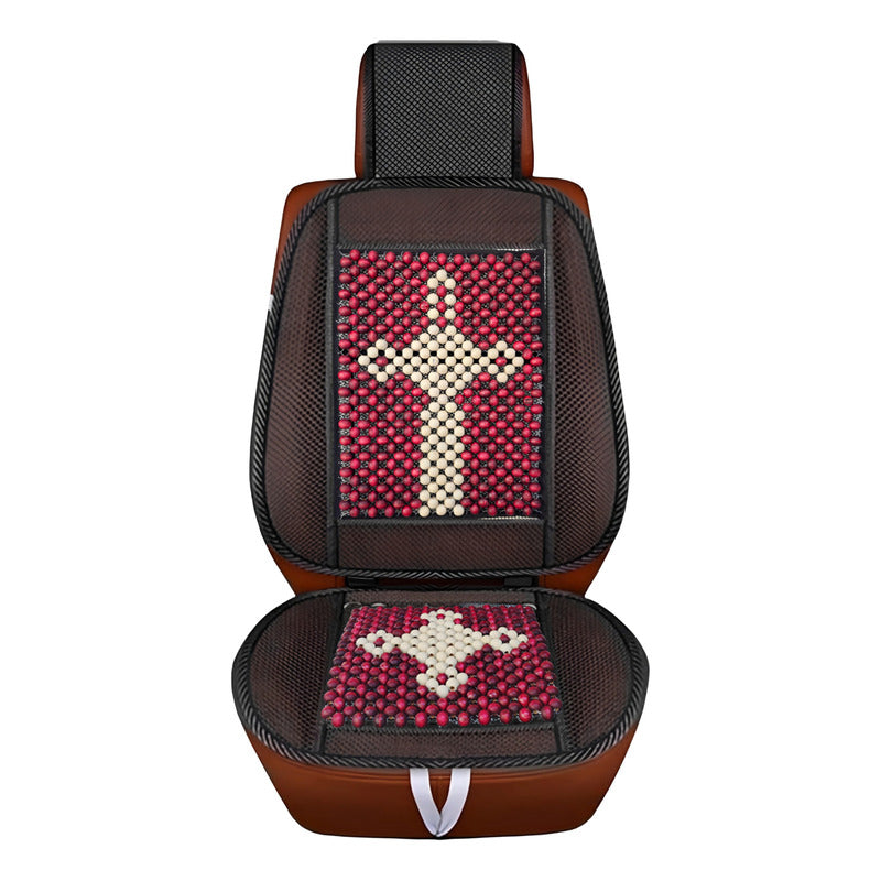 Respaldo Lumbar Ergonómico Bolitas Bambú Diseño Auto Casa