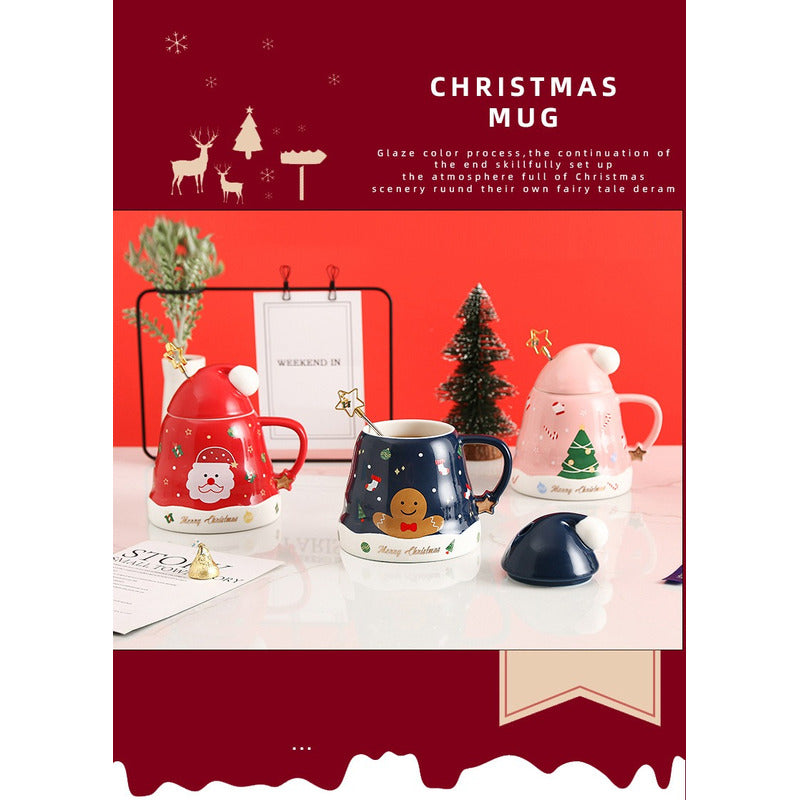 Taza De Navidad, Mug Decorativa Forma Gorro Pascuero +mezcla