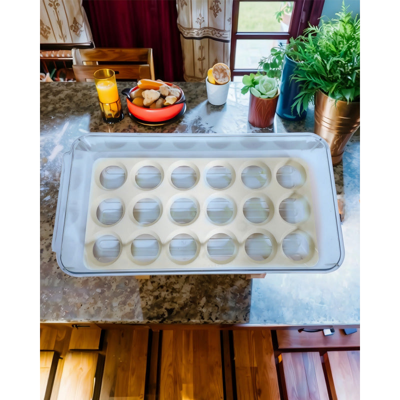 Porta Huevos Organizador De Refrigerador 18 Huevos Con Tapa
