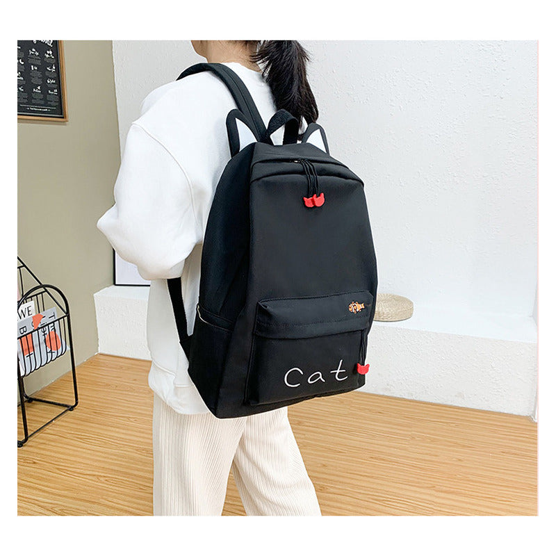 Mochila Con Orejita Gato Bolso Escolar Kawai Juvenil Cat R&c
