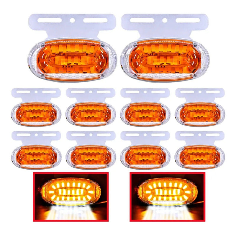X10 Luz Led Lateral Luz D Trocha Posición Trasera 24v Bcolor