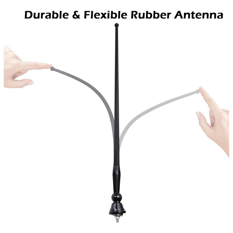 Antena De Radio Am/fm Para Auto 34cm + Base + Cable 140cm