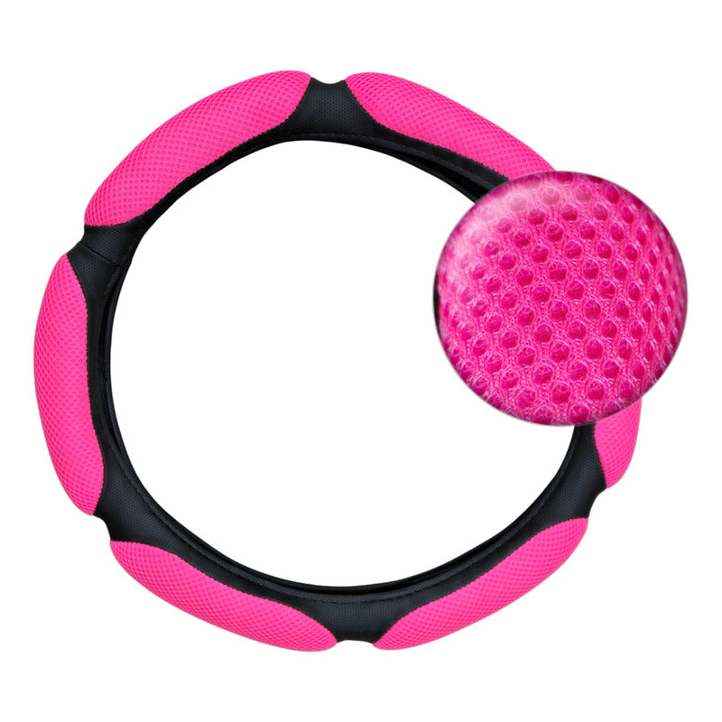 Funda Cubre Volante Universal 3d Acolchado Antidesliza Rosa