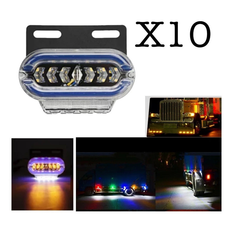 X10 Luz Led Lateral Bicolor Luz De Trocha 24v Destellante