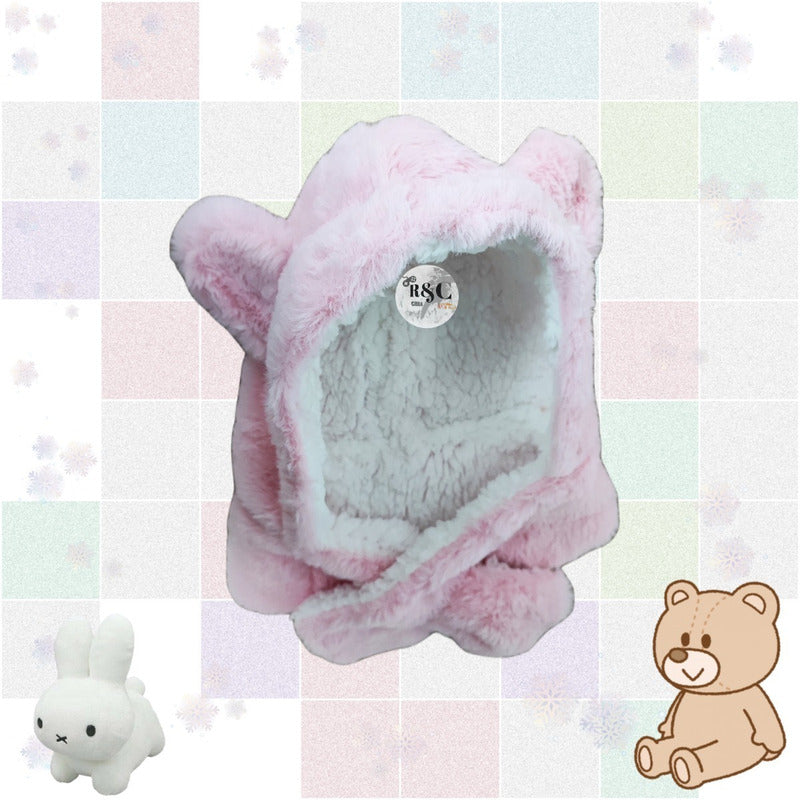 Gorro Con Bufanda Para Bebé Niño/a Diseño Invierno Calientit