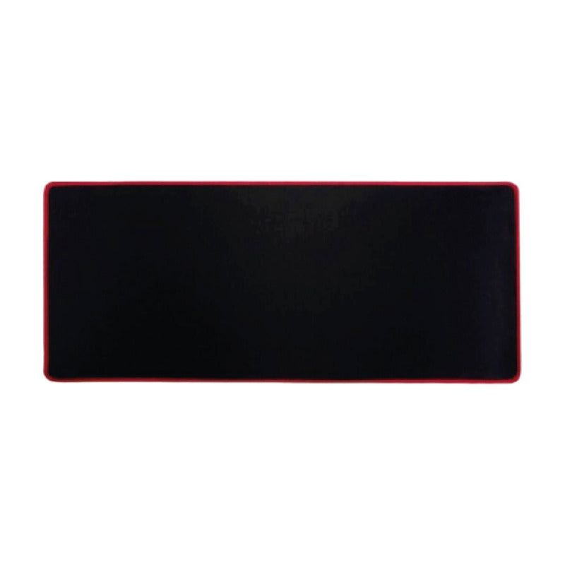 Mouse Pad Gamer Xl Para Pc Antideslizante Alfombrilla Cosida Color Negro Con Rojo Diseño Impreso Liso