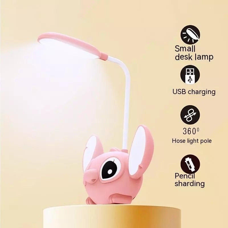 Lámpara De Mesa Escritorio Recargable + Sacapuntas Depósito