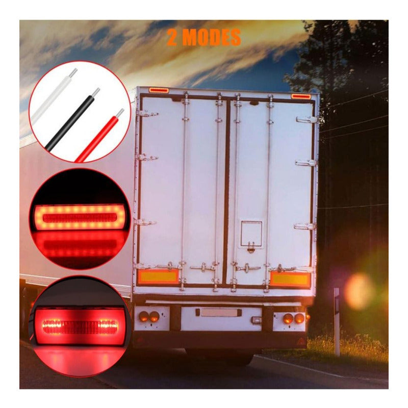 X2 Luz Led Trasera Freno Posición Lateral Trocha 12-24v