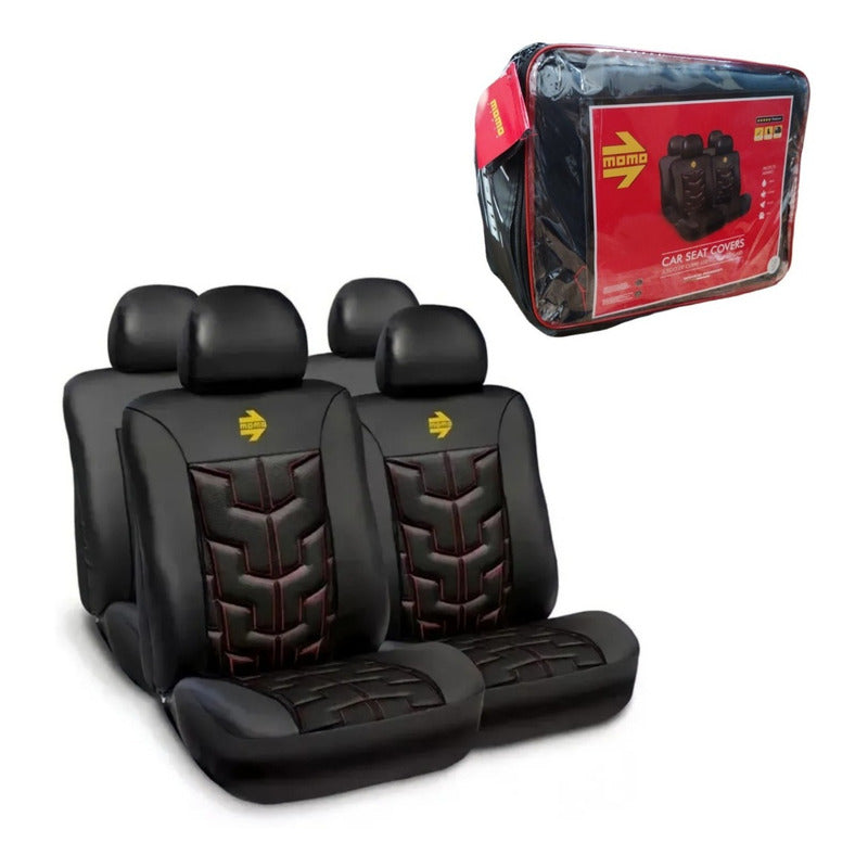 Cubre Asiento Momo Original Eco Cuero Calidad Premium 10 Pcs