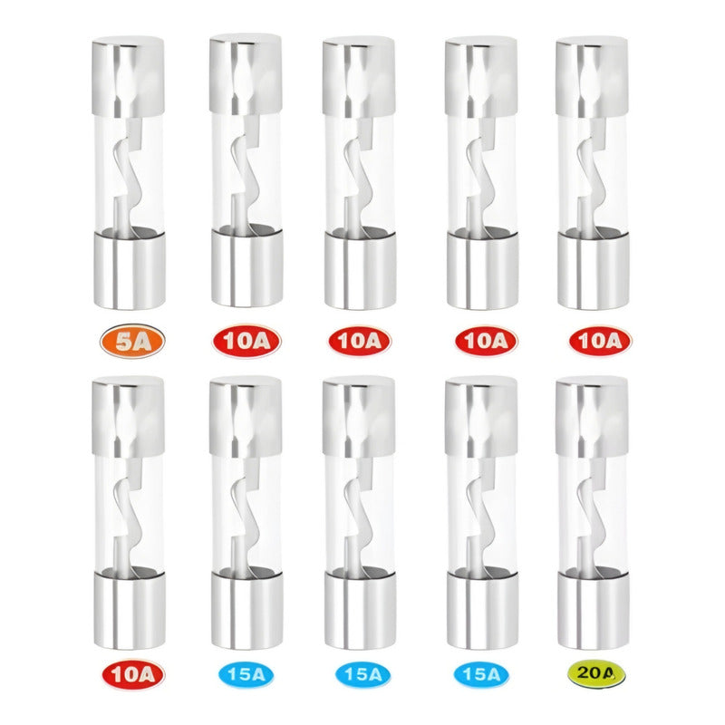 X10 Fusibles De Virdrio 12v-32v De 5a 10a 15a 20a Auto /r&c