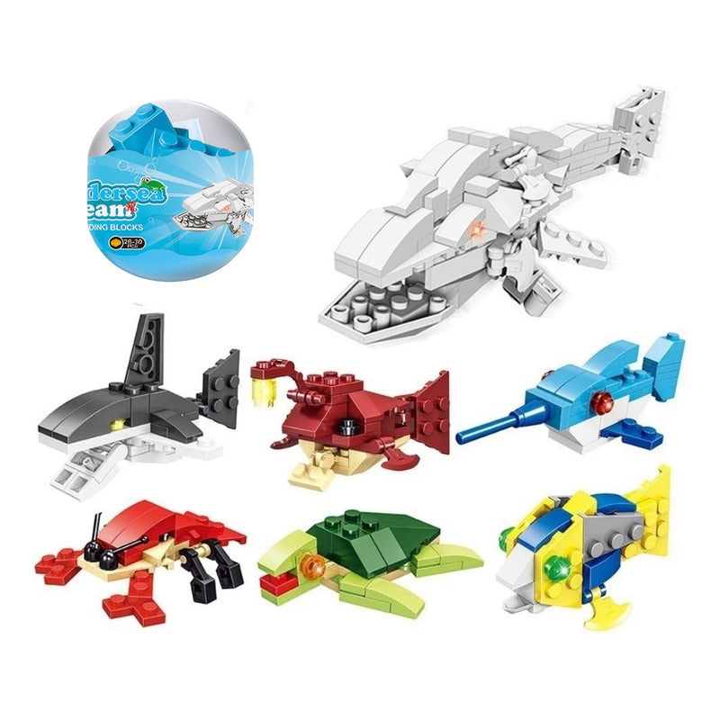 Set 6 Huevos Sorpresa Animales De Mini Bloques Construcción