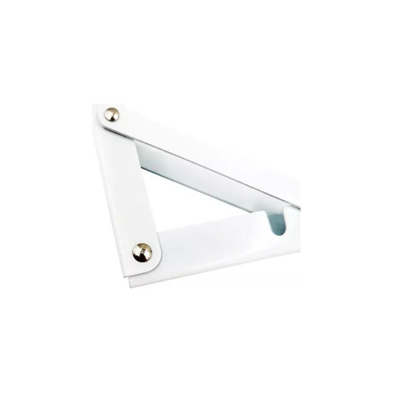 Set2 Escuadras Abatibles Metálicas Repisa 200x105mm Soporte Color Blanco
