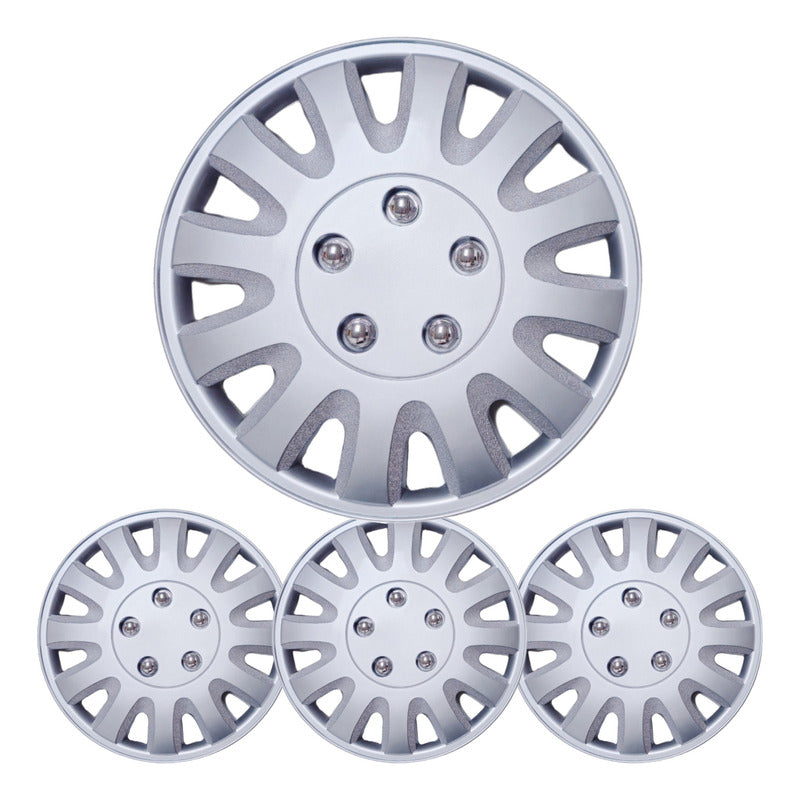 Set X4 Tapa Rueda Aro 15 Cromada Designer Tapa 15 Auto /r&c