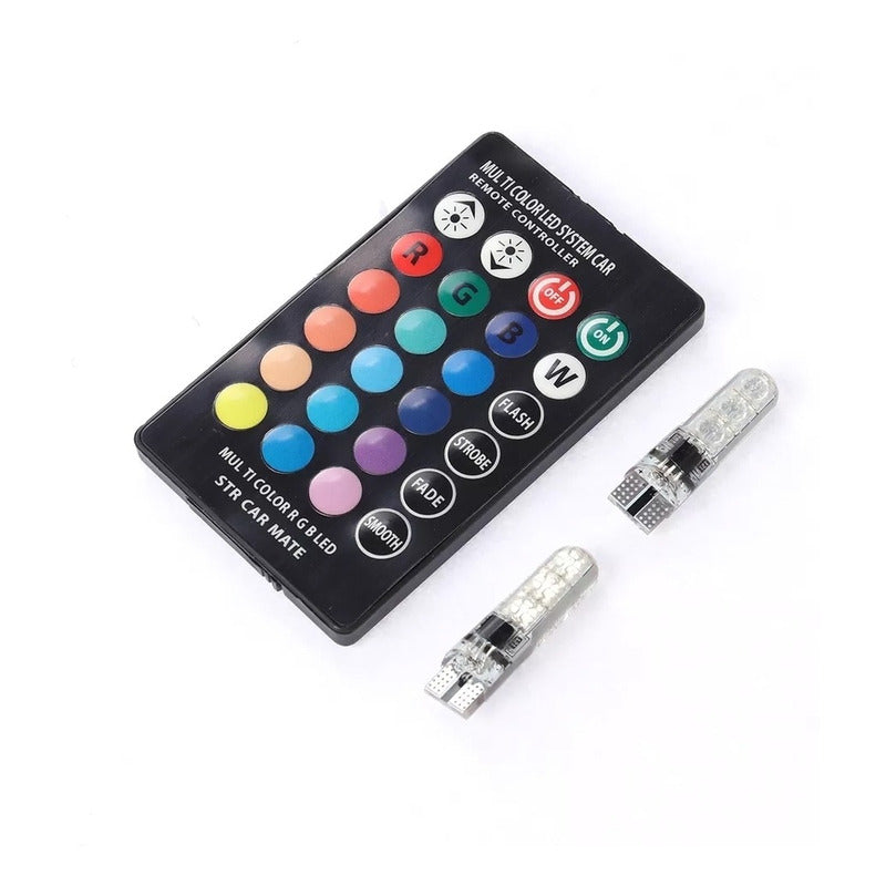 T10- Cola De Pescado Led Cob Rgb Multicolor + Control / R&c