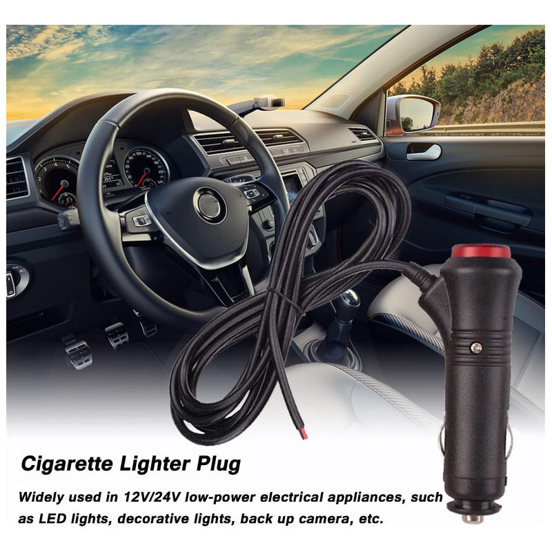 Cable Adaptador Cenicero Con Botón 12v-24v + Fusible 20a