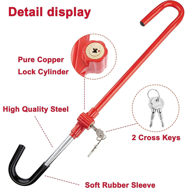 Traba Volante Y Pedal Antirrobo + Llave Cq-legend 8021 Metal