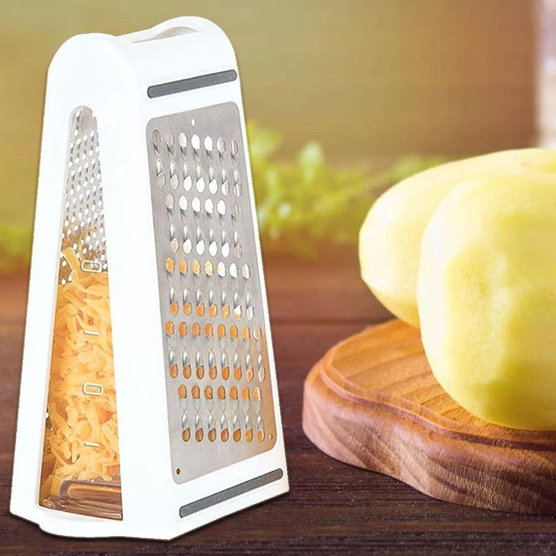 Rallador De Queso Verdura 2caras Bidireccional Cn Contenedor