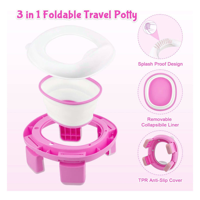 Pelela Plegable Baño 3en1 Inodoro Portatil Niñ@ Viaje Adapta