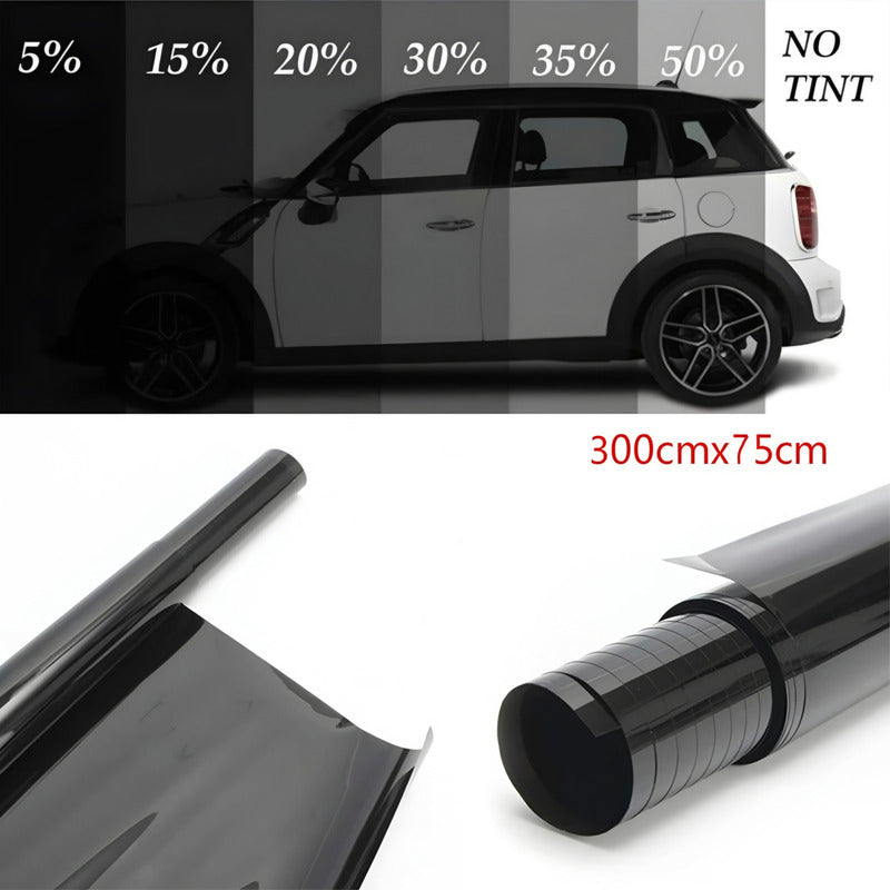 Papel Polarizado Negro 5% Auto Casa Rollo 3mt X 75cm /r&c