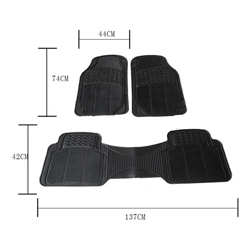 Alfombra Piso De Goma Auto Universal 4 Piezas Doble Camello