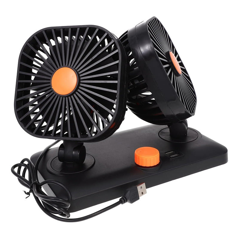Ventilador Doble Usb Auto Casa Oficina 360° Rotación /r&c