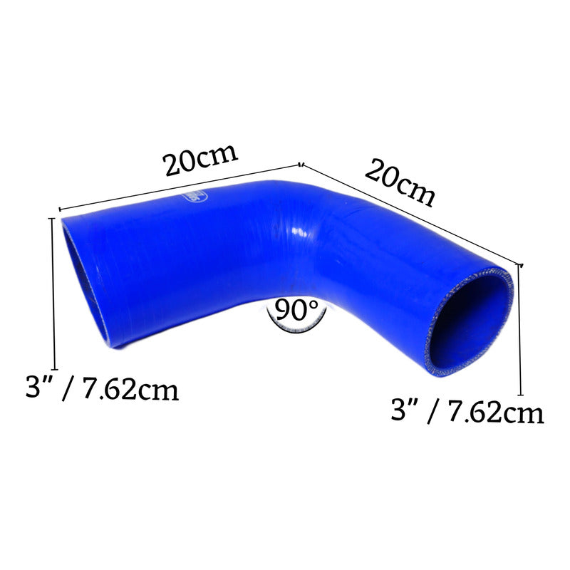 Acople De Silicona Codo 90° Unión 3' A 3' Copla Auto Tunning