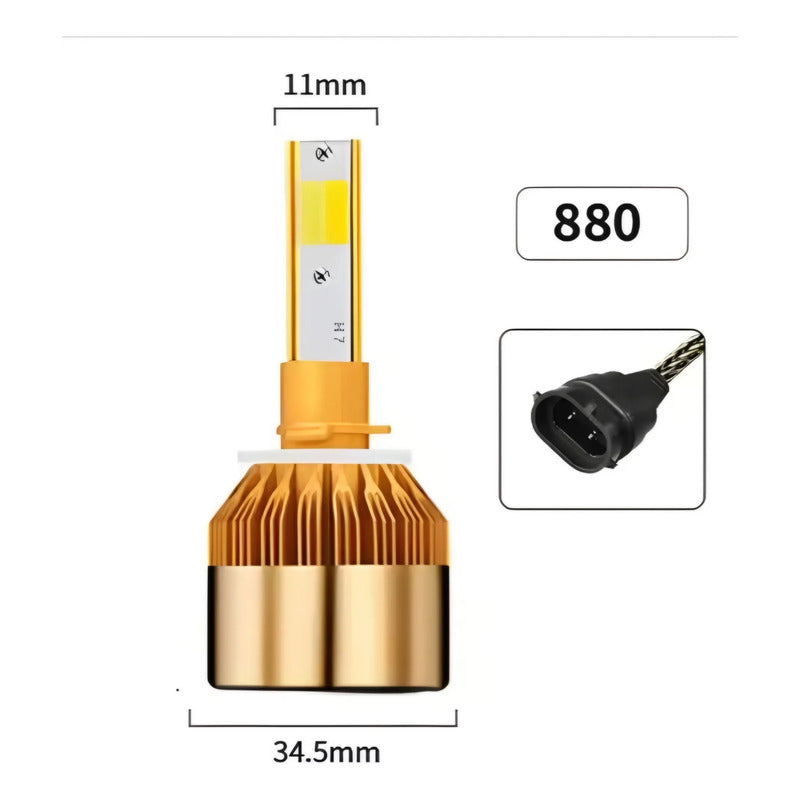 X2 Ampolleta Luz Led Auto 12v Colores 100w 12000lm Neblinero Rojo 880/h27/890