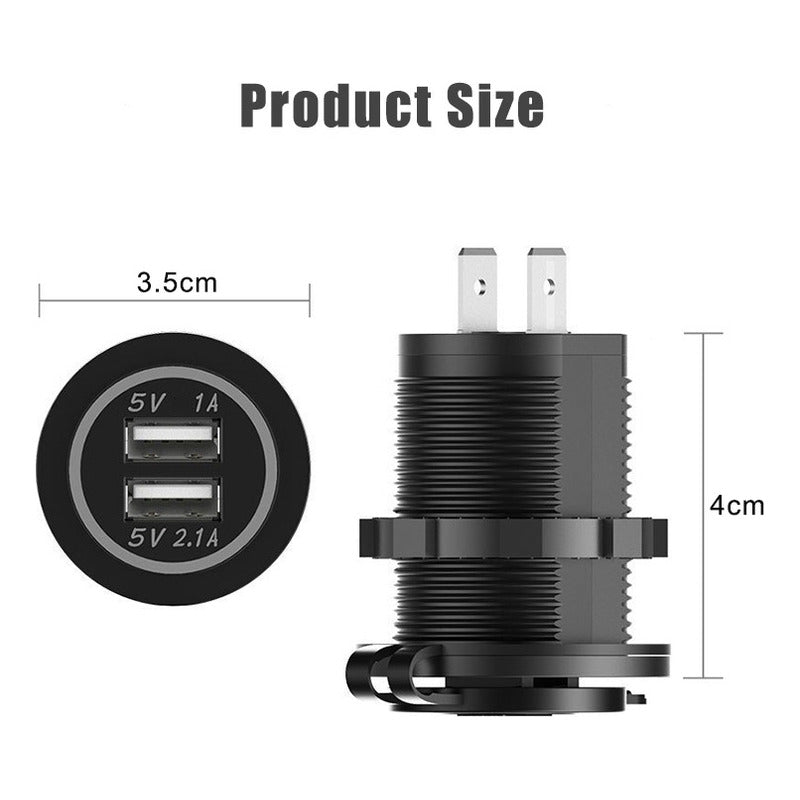 Cargador Doble Usb Adaptador Encendedor Con Luz 12v 1a/2.1a