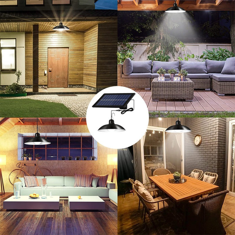 X2 Lámpara Led Solar, Plafón Colgante Luz Led Recarga Solar