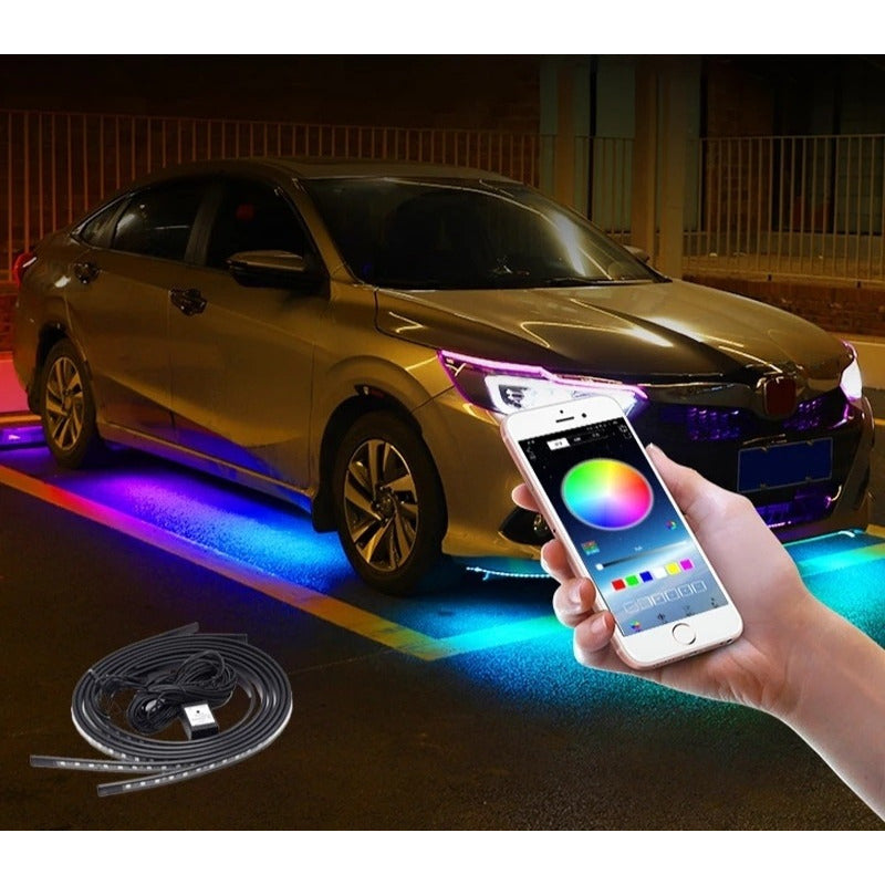 Kit Luces De Chasis Bluetooth Exterior Rgb Tuning Luz Piso