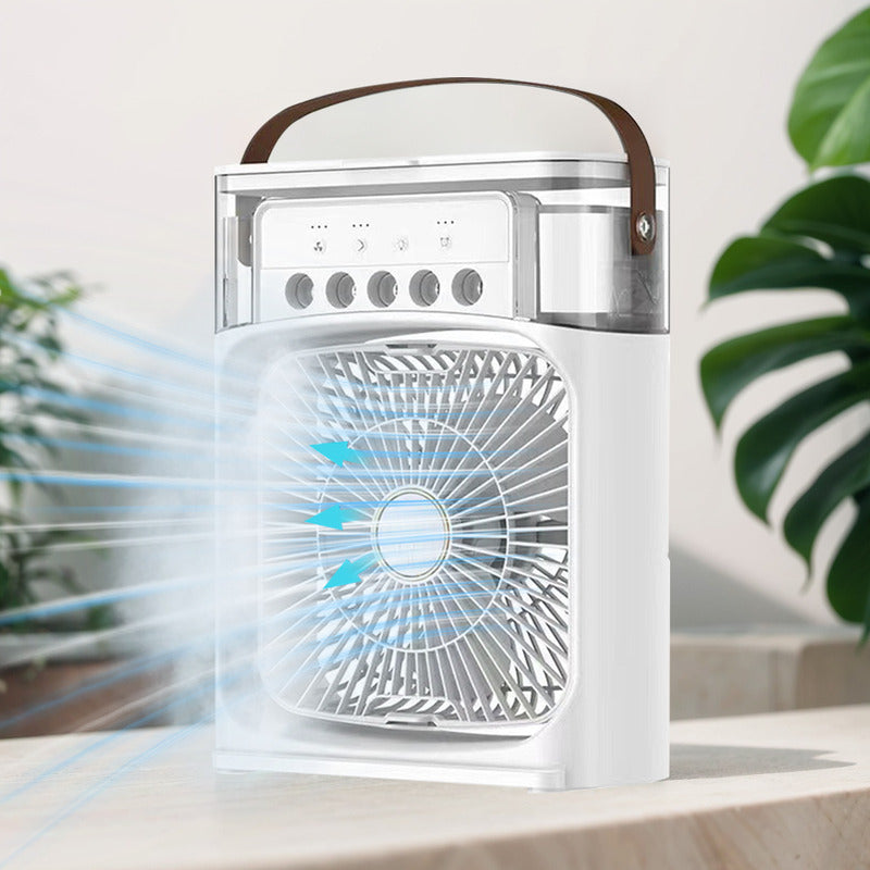 Ventilador 3en1 Humidificador Aromatizante Cn Luz Aire Frío