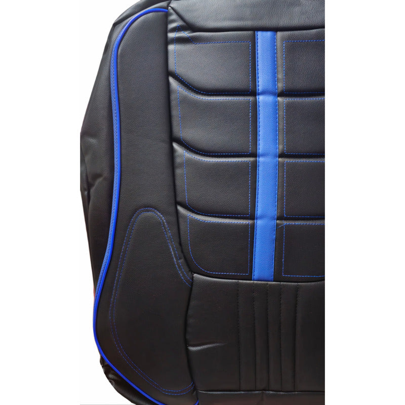Set Cubre Asiento 11pcs 100% Eco Cuero Acolchado Premium Azu