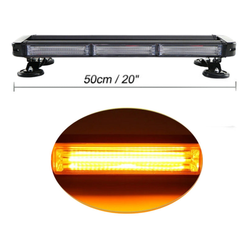 Baliza Led De Techo Destellante Ámbar Estrobo Auto 12v Imán