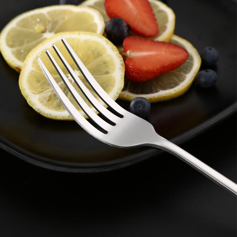 X3 Tenedor De Fruta Acero Inoxidable Tenedor Elegante 17.5cm