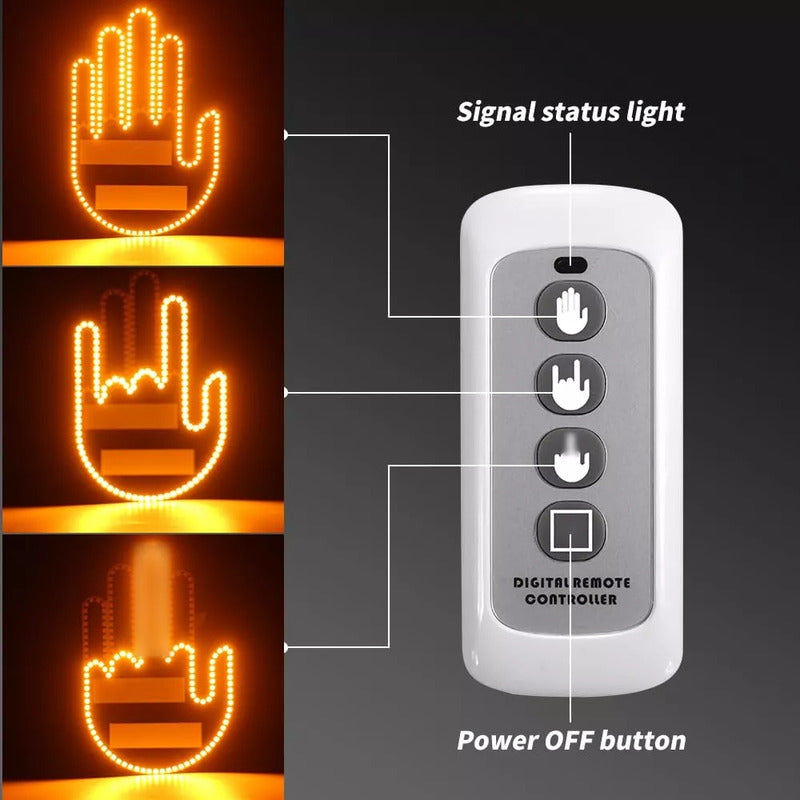 Mano Led Señal Parabrisa Auto, Luz Led De Gestos Con Control