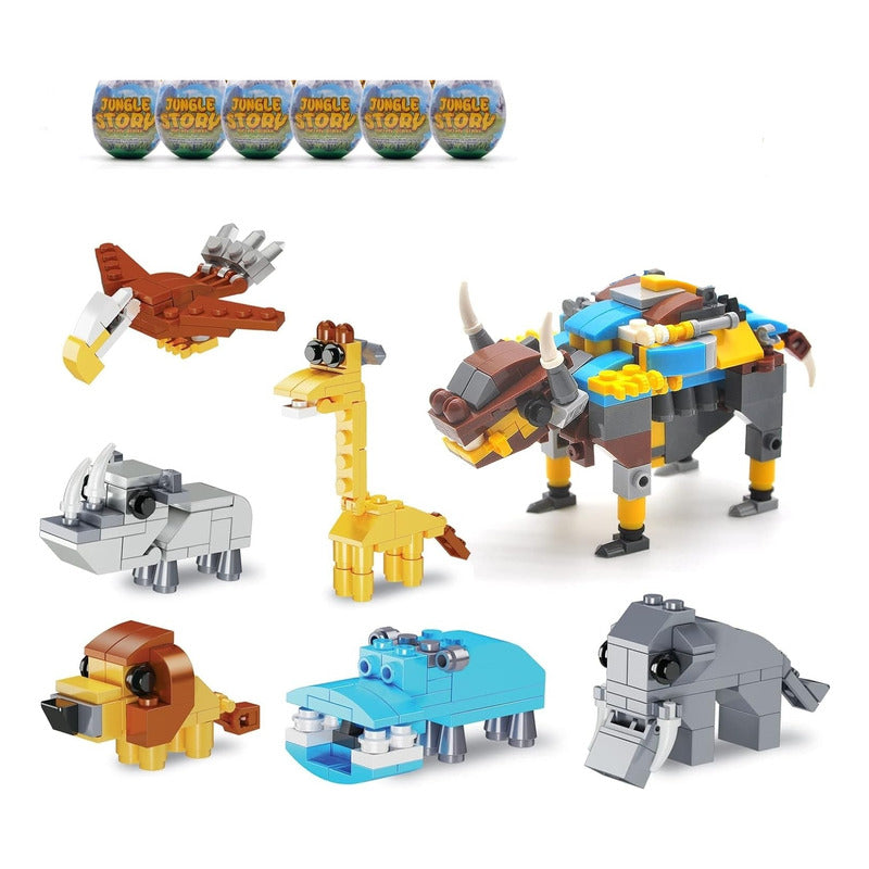 Set 6 Huevos Sorpresa Animales De Mini Bloques Construcción