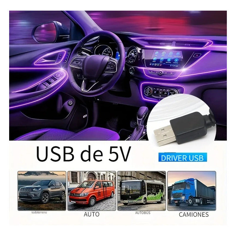 Hilo Neon Decorativo Usb Luz Rgb 2mt Interruptor Auto Tuning
