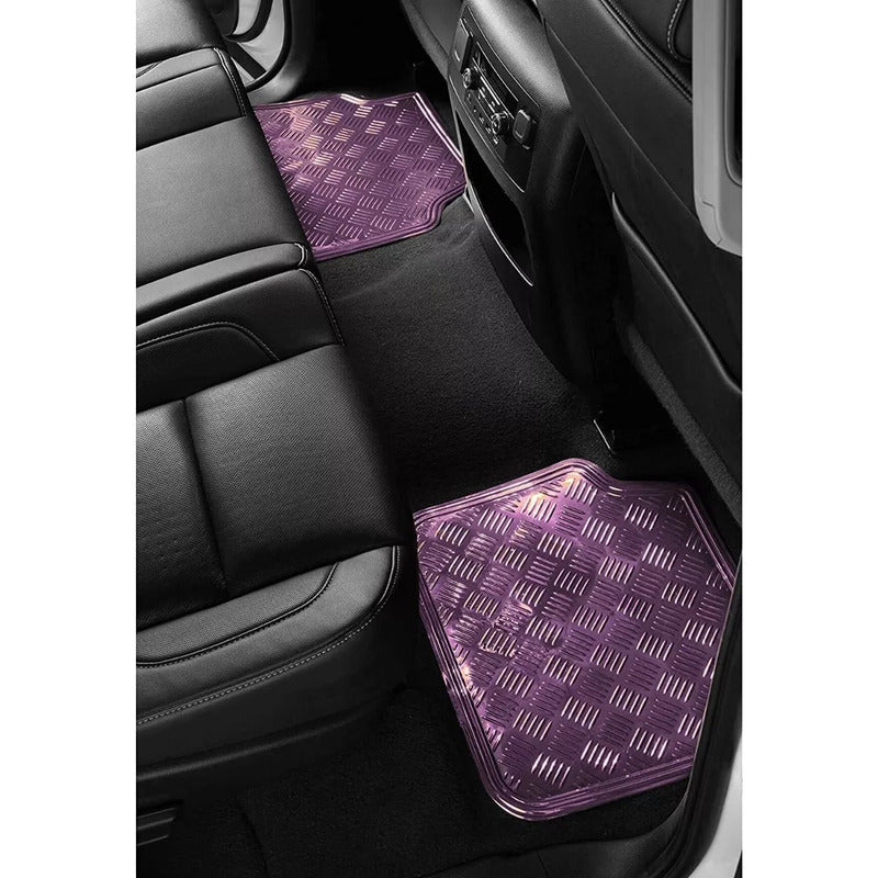 Alfombra Cubre Piso Metálico Para Mujer Set 4pcs Auto Tuning