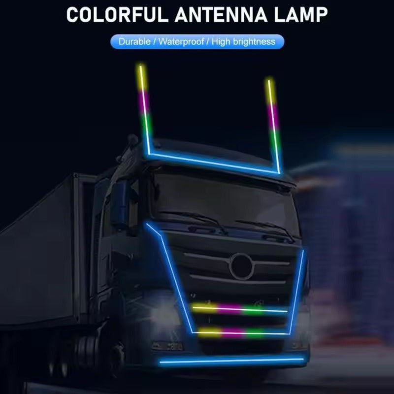 Antena Tipo Látigo Con Luz Rgb Luz Led 100cm 12-24v