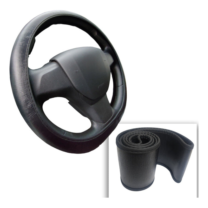 Funda Cubre Volante Ecocuero Negro Universal 38cm TiPod K313