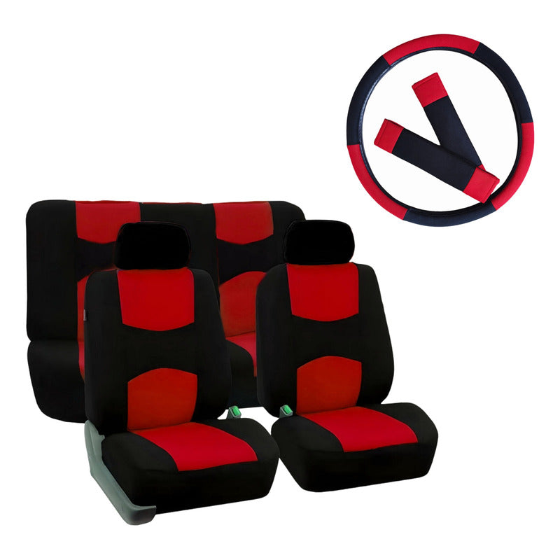 Set 11pcs Cubre Asiento Cubre Volante Almohadillas Cinturon
