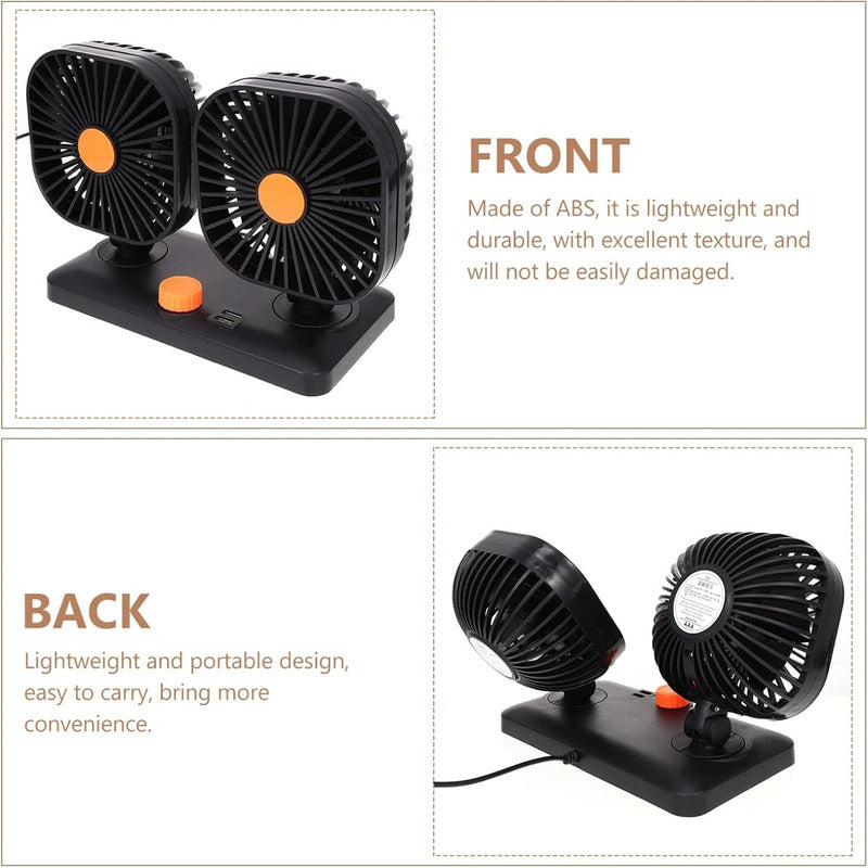Ventilador Doble Usb Auto Casa Oficina 360° Rotación /r&c