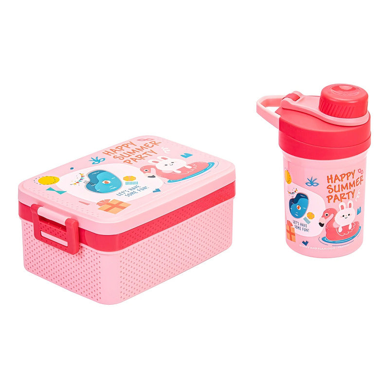 Lonchera Escolar +botella Vianda Lunch Box Contenedor Alimen