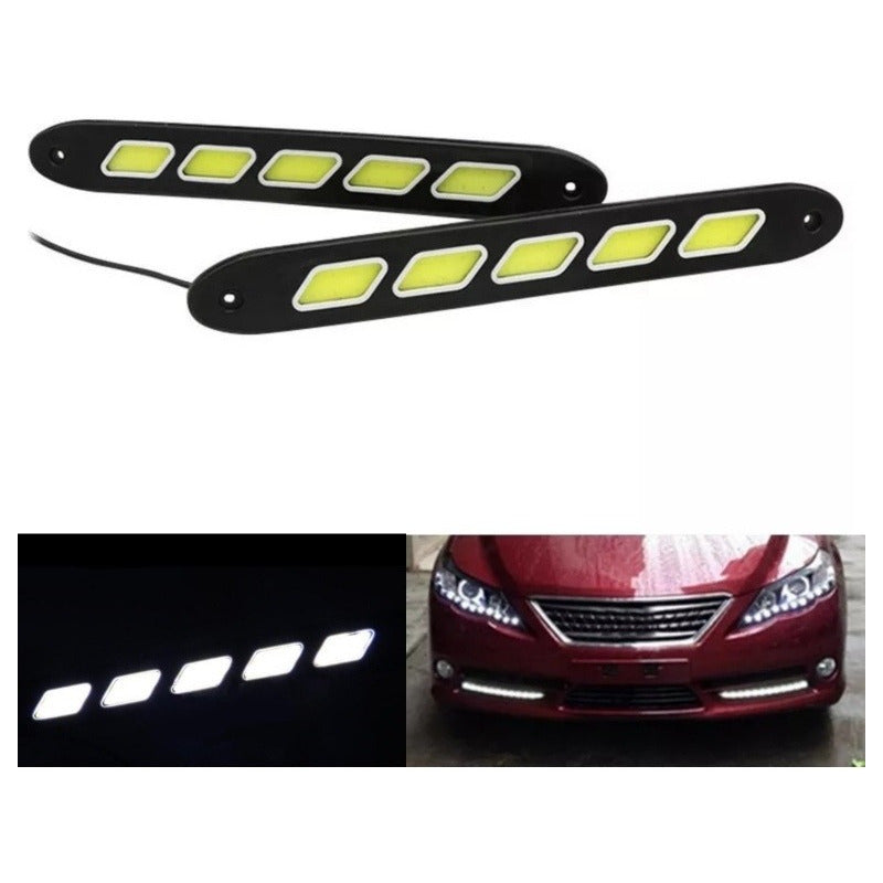 X2 Tira Led Cob Alto Brillo Neblineros Adhesivo Diseño Auto