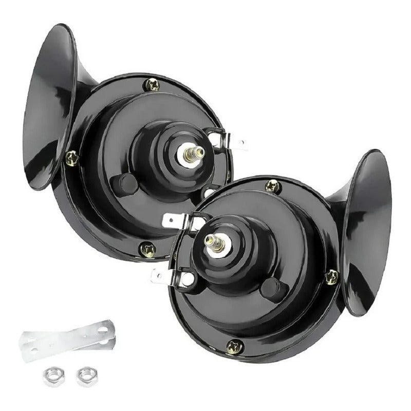 Kit Bocina Caracol Doble Auto Camioneta Moto 12v /r&c