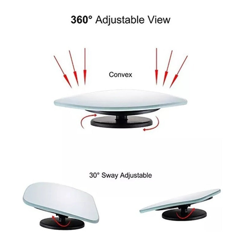 X2 Espejos Laterales Retrovisor Punto Ciego 360 Ajustable 2