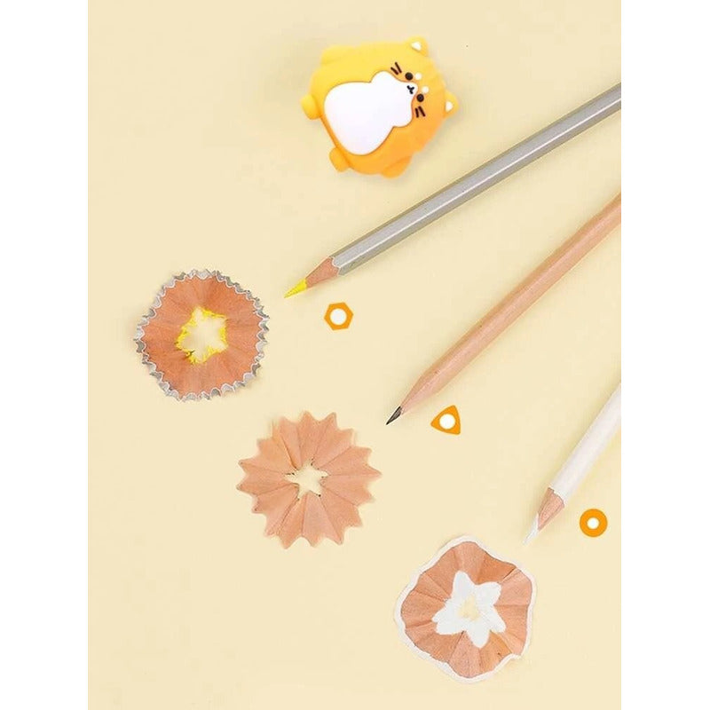 Pack Sacapuntas + Pegamento En Barra De Gato Kawaii Cat Cute