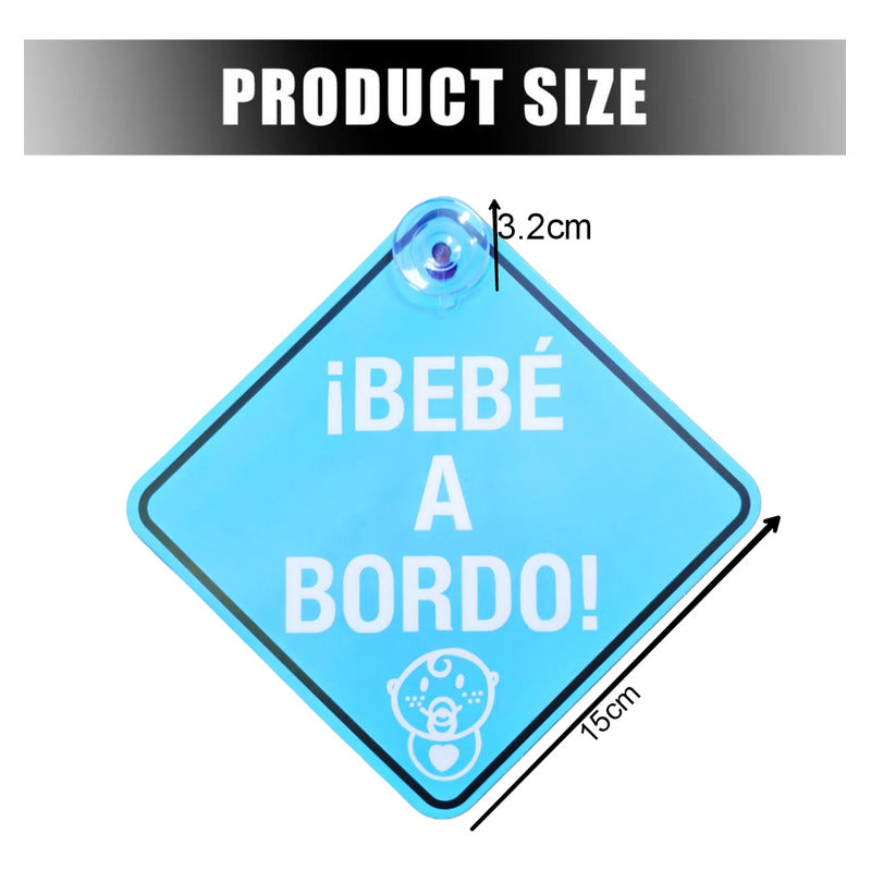 Letrero Bebé A Bordo Señal Con Ventosa Auto Seguridad /ryc