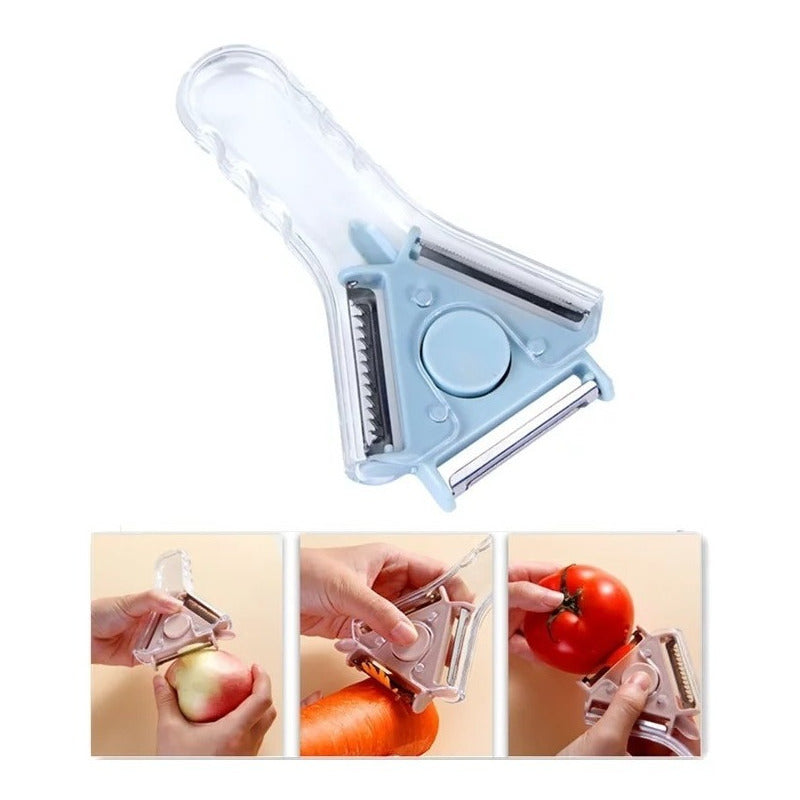 Pelador De Papas Frutas Y Verduras 3en1 Multiusos Ergonómico