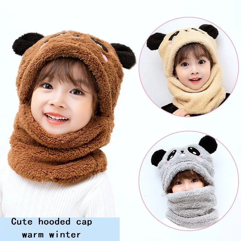 Gorro Con Cuello Para Bebé Niño/a Diseño Invierno Calientito